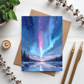 Aurora Borealis Watercolor Noorderlicht Kaart