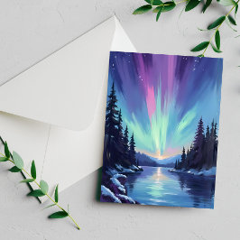 Aurora Borealis | Waterverfkaart Noorderlicht