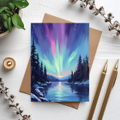 Aurora Borealis | Waterverfkaart Noorderlicht