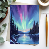 Aurora Borealis | Waterverfkaart Noorderlicht