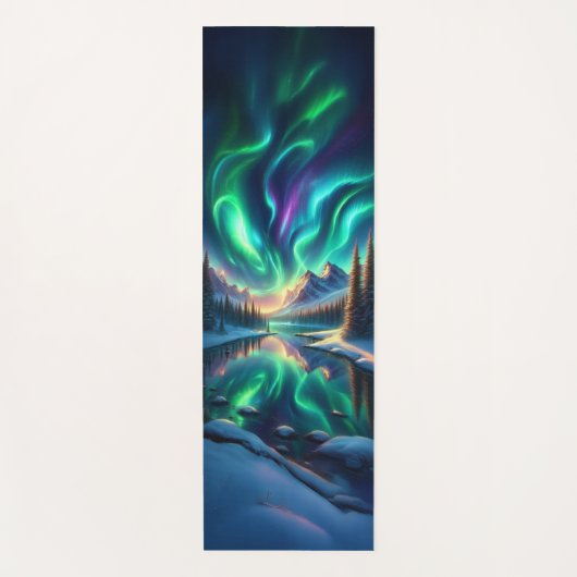 Aurora Borealis Winter Yogamat  (Voorkant)