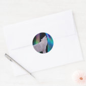 Aurora Borealis Wolf Song | RegenboogSticker Ronde Sticker (Envelop)