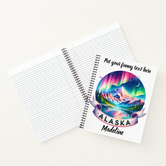 Aurora boven prachtige Alaskan pieken Notitieboek (Binnen)