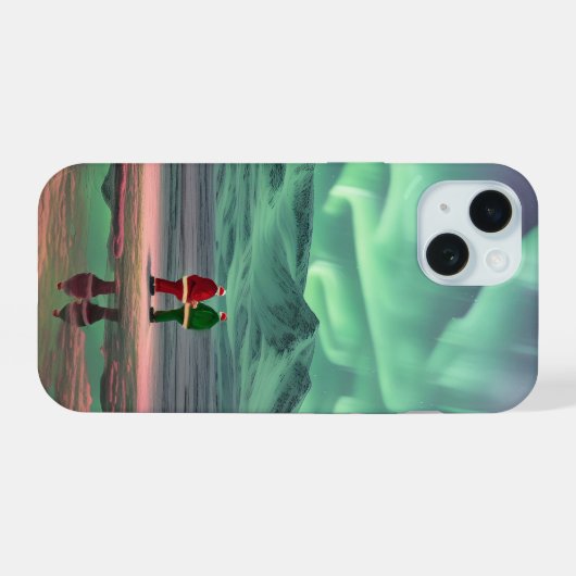 Aurora Christmas iPhone 15 Case (Achterkant horizontaal)