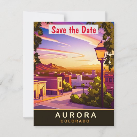 Aurora Colorado Bergzicht Trouw Uitnodiging (Voorkant)