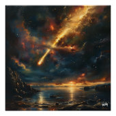Aurora cósmica sobre el océano perfect poster (Voorkant)