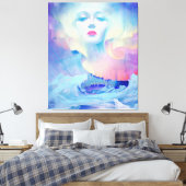 Aurora door Clive Henry blauw Canvas Afdruk (Insitu (Slaapkamer))