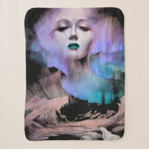 Aurora door Clive Henry blauw turquoise paarse nac Sherpa Deken