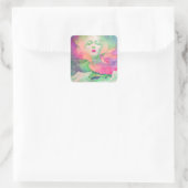 Aurora door Clive Henry kleurrijk roze Vierkante Sticker (Tas)