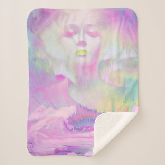 Aurora door Clive Henry roze pastels Sherpa Deken (Voorkant)