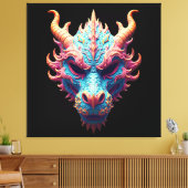 Aurora Dragon Mask Canvas Afdruk (Insitu (Woonkamer))