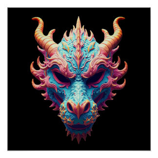 Aurora Dragon Mask Perfect Poster