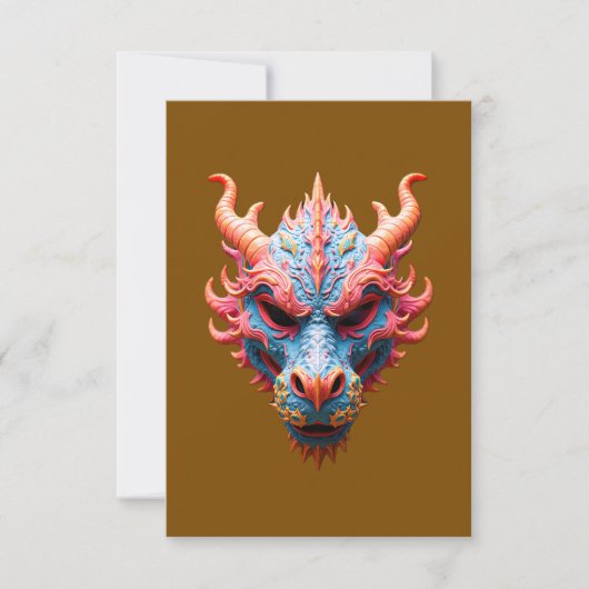 Aurora Drakon Masker Bedankkaart (Voorkant)