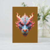 Aurora Drakon Masker Bedankkaart (Staand voorkant)