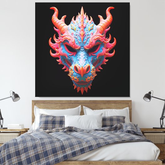 Aurora Drakon Masker Canvas Afdruk (Insitu (Slaapkamer))