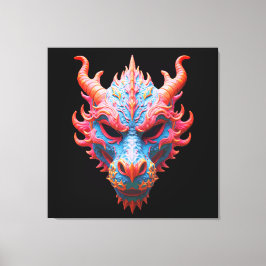 Aurora Drakon Masker Canvas Afdruk