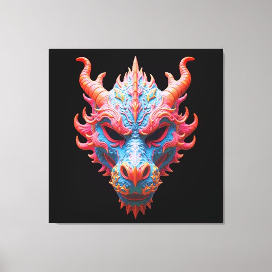 Aurora Drakon Masker Canvas Afdruk (Voorkant)