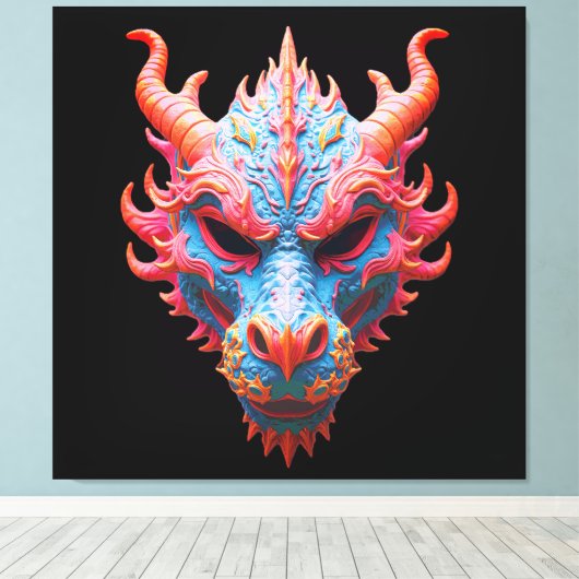 Aurora Drakon Masker Canvas Afdruk (Insitu (Houten vloer))