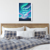 Aurora Dreams Muurkunst | Het noorderlicht geïnspi Canvas Afdruk (Insitu (Slaapkamer))