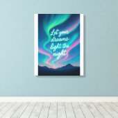 Aurora Dreams Muurkunst | Het noorderlicht geïnspi Canvas Afdruk (Insitu (Houten vloer))