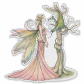 Aurora en de Draak Fee Kunst door Molly Harrison Sticker (Voorkant)