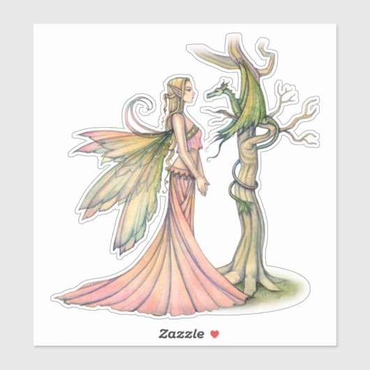 Aurora en de Draak Fee Kunst door Molly Harrison Sticker (Vel)
