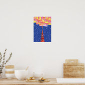 Aurora en een kerstboom. poster (Keuken)