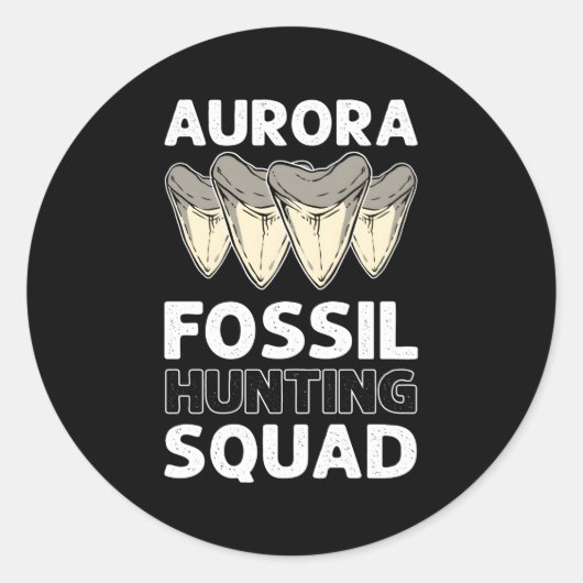 Aurora Fossil Tooth Hunting Squad Megalodon Tooth Ronde Sticker (Voorkant)