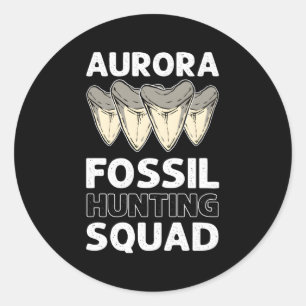 Aurora Fossil Tooth Hunting Squad Megalodon Tooth Ronde Sticker