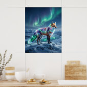 Aurora Fox Bevroren Landschap Poster (Keuken)