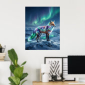 Aurora Fox Bevroren Landschap Poster (Thuiskantoor)