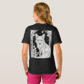 Aurora Fox Kinder Kleurstof T-shirt - Zwart & Wit (Achterkant volledig)