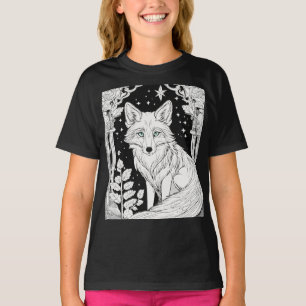 Aurora Fox Kinder Kleurstof T-shirt - Zwart & Wit