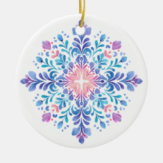 Aurora Frost Sneeuwvlok Ornament | Roze en Blauwe