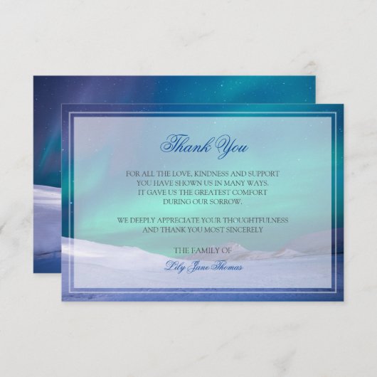 Aurora Funeral Bedankt Memorial Keepslag (Voorkant / Achterkant)