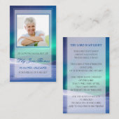Aurora Funeral Prayer Card, Memorial Prayer Card Visitekaartje (Voorkant / Achterkant)