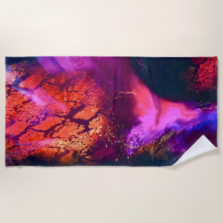 Aurora-Geïnspireerde Luxe Kunst Strandhanddoek Strandlaken