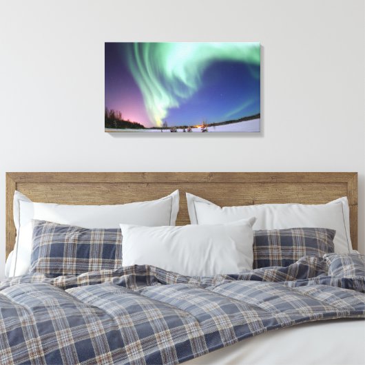 Aurora gewikkeld canvas print (Insitu (Slaapkamer))
