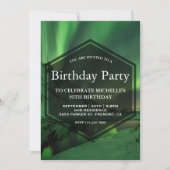 Aurora Glacier Northern Lights Birthday Party Kaart (Voorkant)