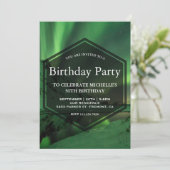 Aurora Glacier Northern Lights Birthday Party Kaart (Staand voorkant)