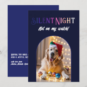 Aurora Glow Funny Pet Dog Kerstfoto Feestdagenkaart