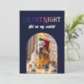 Aurora Glow Funny Pet Dog Kerstfoto Feestdagenkaart (Staand voorkant)