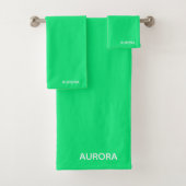 Aurora groene kleurnaam bad handdoek (Insitu)