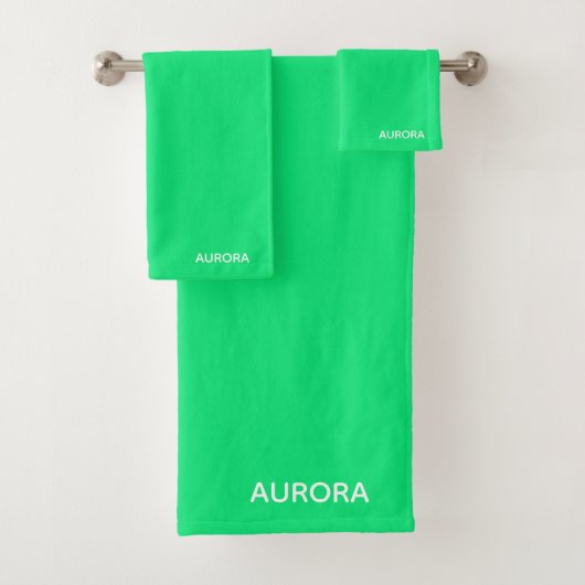 Aurora groene kleurnaam bad handdoek (Insitu)