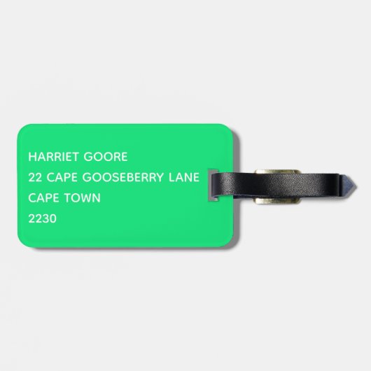 Aurora groene kleurnaam bagagelabel (Achterkant horizontaal)