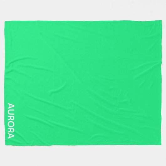 Aurora groene kleurnaam fleece deken (Voorkant (Horizontaal))