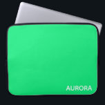 Aurora groene kleurnaam laptop sleeve<br><div class="desc">Aurora groene kleurnaam</div>