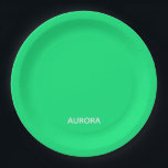 Aurora groene kleurnaam papieren bordje<br><div class="desc">Aurora groene kleurnaam</div>