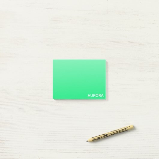Aurora groene kleurnaam post-it® notes (Op bureau)