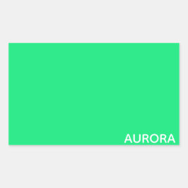 Aurora groene kleurnaam rechthoekige sticker